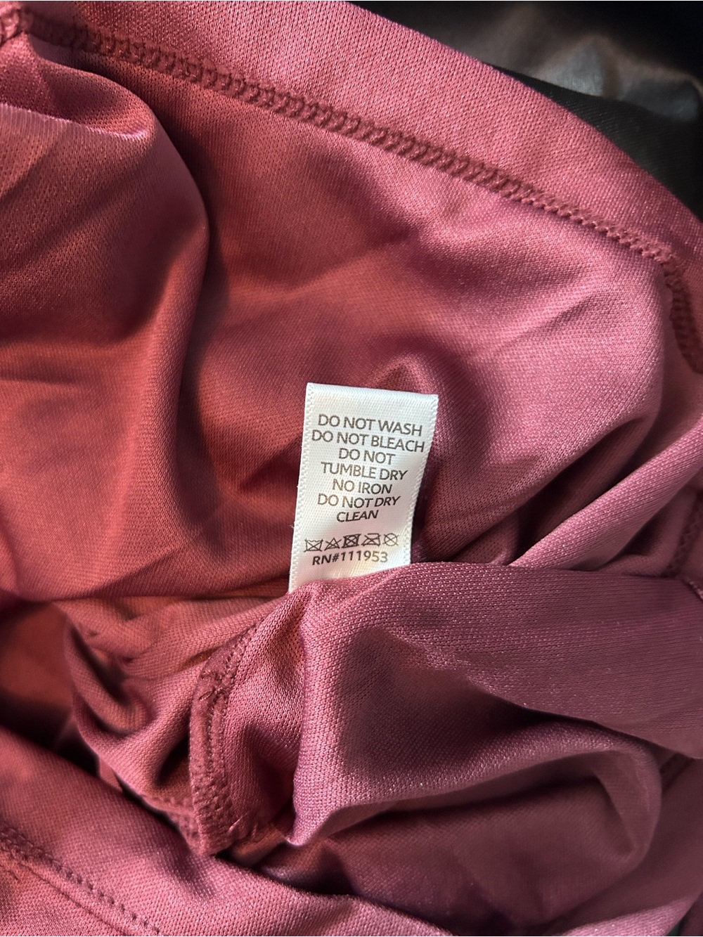 NWT Active USA One Should Faux Leather Mini Dress - Size L, Burgundy - Picture 5 of 12